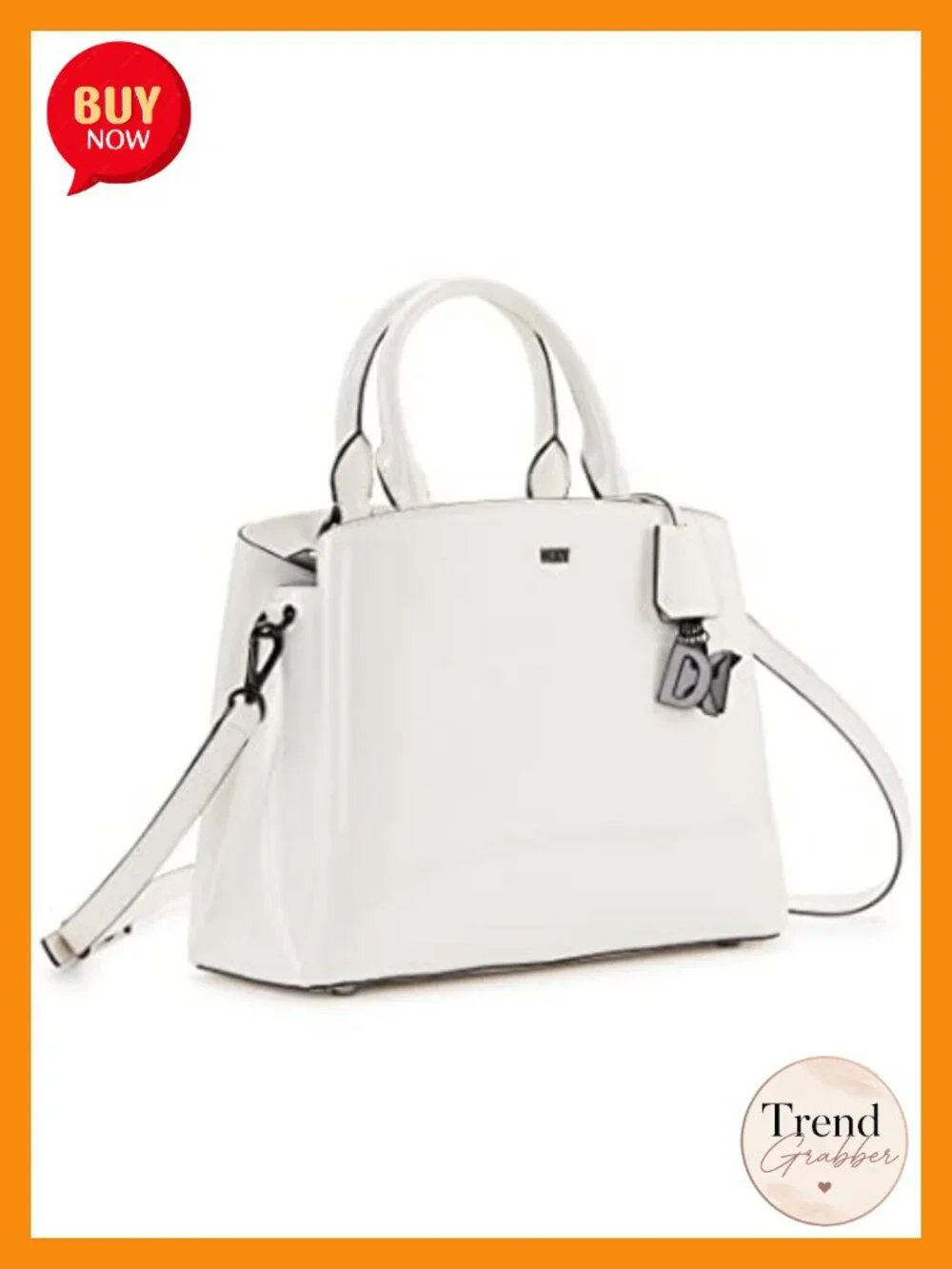 DKNY Paige Medium Satchel with Adjustable Strap - Faux Leather